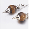 Natural Tiger Eye Sphere Dowsing Pendulums BJEW-E292-A09-3