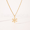 Elegant Stainless Steel White Enamel Snowflake Pendant Necklaces for Women XM2904-4