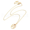 304 Stainless Steel Cubic Zirconia Twelve Constellations Runes Pendant Cable Chain Necklaces for Women NJEW-B121-02G-11-4