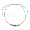 Adjustable Natural Green Aventurine & Dyed Banded Agate Round Braided Beaded Necklaces NJEW-JN05318-4