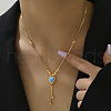 Brass Heart Tassel Pendant Fashion Collarbone Necklace for Women AW3043-1