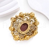 Baroque Style Flower Zinc Alloy Zinc Alloy Rhinestone Brooches PW-WGC517E-01-3