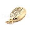 Rack Plating Brass with Cubic Zirconia Pendants KK-Q017-15B-G-2