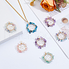 20Pcs 5 Styles Natural Green Aventurine & Amethyst & Apatite & Fluorite PALLOY-DC00013-5