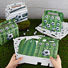 Olycraft 16Pcs 2 Colors Football Print Paper Boxes with Handle Hole CON-OC0001-62-3