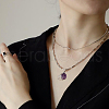 4Pcs 4 Style Pet Theme Natural Amethyst Keychain PALLOY-PH01419-6