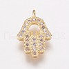 Brass Cubic Zirconia Charms KK-P134-29G-1