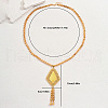 Modern fashion Brass and Iron Flower Textured Rhombus Tassel Pendant Nnecklaces for Women IU5772-3