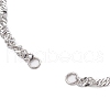 304 Stainless Steel Singapore Chain Bracelet Makings AJEW-JB01322-02-2