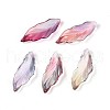 Baking Painted Transparent Glass Pendants DGLA-N014-02F-1