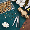  100Pcs 10 Color Round Brass Semi-Tublar Rivets DIY-NB0010-30-4