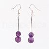 Natural Gemstone Bead Dangle Earrings EJEW-JE02094-2