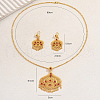 Elegant Fashion Teardrop & Flower Brass Necklace & Earrings Sets for Women GO0418-5