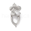 Brass Micro Pave Clear Cubic Zirconia Fold Over Clasps KK-U042-08P-1