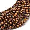 Natural Tiger Eye Round Bead Strands G-P072-33-6mm-1