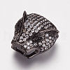 Brass Micro Pave Cubic Zirconia Slide Charms ZIRC-F050-48-3