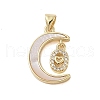 Brass Micro Pave Clear Cubic Zirconia Pendant KK-I712-49G-02-1