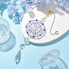 Glass Beaded Flower Hanging Ornaments HJEW-TA00187-2