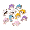 10Pcs 5 Colors Alloy Enamel Pendants ENAM-YW0002-03-2