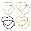 ANATTASOUL 4 Pairs 4 Colors Titanium Steel Heart Hoop Earrings for Women EJEW-AN0002-87-1