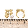 Brass Plastic Imitation Pearl Cuff Earrings EJEW-Q036-01G-3