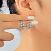 Exquisite Brass Clear Cubic Zirconia Teardrop Hoop Earrings FZ4597-1-3