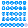 Olycraft 1 Set Round ABS Plastic Number 1~30 Brooches Sets JEWB-OC0001-02A-1