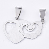 Non-Tarnish 201 Stainless Steel Split Pendants STAS-T048-36-2