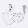 201 Stainless Steel Split Pendants STAS-T048-36-2