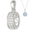   1Pc Rhodium Plated 925 Sterling Silver Enhancer Shortener Bails STER-PH0001-92-1