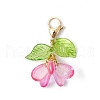 Flower Glass Pendants Decorations HJEW-MZ00213-05-2
