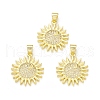 Rack Plating Brass Micro Pave Clear Cubic Zirconia Pendants KK-C011-13G-3