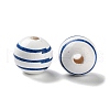 Printed Wood European Beads WOOD-Z002-07E-2