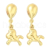 Fish 304 Stainless Steel Dangle Stud Earrings EJEW-A125-51G-4