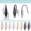 SUNNYCLUE 80Pcs 4 Colors 316 Surgical Stainless Steel Earring Hooks STAS-SC0009-23-2
