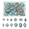 24Pcs 12 Styles Synthetic Turquoise Pendants FIND-TA0001-79-10