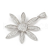Brass Micro Pave Cubic Zirconia Pendants KK-M322-27P-2