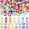 200Pcs 4 Styles Transparent Acrylic Beads OACR-YW0001-97-1
