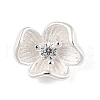 925 Sterling Silver Micro Pave Clear Cubic Zirconia Flower Charms STER-R013-09S-1