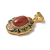 Natural Red Jasper Flower Pendants KK-K399-18C-01-2