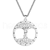 Stainless Steel Couple Tree of Life Pendant Box Chain Necklaces PW-WG08693-02-1