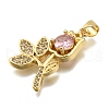 Rack Plating Brass Micro Pave Cubic Zirconia Pendants KK-K401-50A-G-2