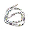 Electroplate Transparent Glass Beads Strands EGLA-M032-03A-HR02-4