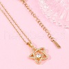 Star Brass Micro Pave Cubic Zirconia Pendant Neckalces NJEW-C076-20G-1