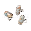 Natural Aqua Terra Jasper Finger Rings RJEW-A068-04P-4