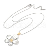 304 Stainless Steel Two Tone Pendant Necklaces for Women NJEW-S445-01E-GP-5