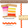 Gorgecraft 4 Cards 2 Styles  Polyester Wavy Fringe Trim Ribbon DIY-GF0009-48G-2