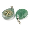 Mixed Gemstone Teardrop Pendants G-Q175-01-3