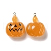 Halloween Pumpkin Transparent Resin Pendants RESI-B010-03A-2