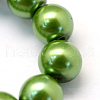 Baking Painted Pearlized Glass Pearl Round Bead Strands HY-Q003-4mm-13-3